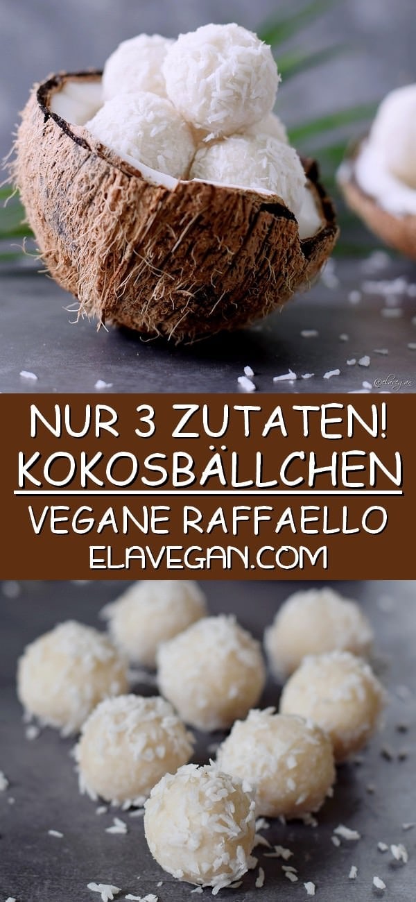 pinterest collage Kokosbällchen vegane einfache raffaello