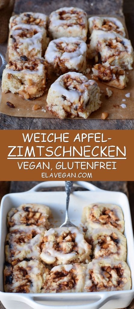 weiche Apfel-Zimtschnecken vegan glutenfrei Pinterest Collage