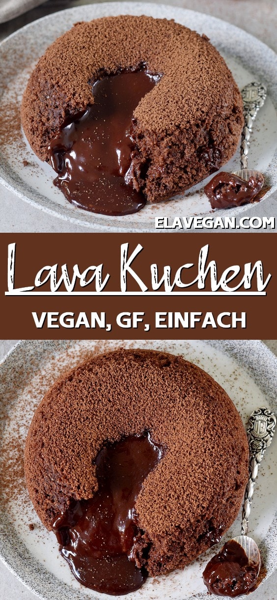 Pinterest Collage Lava Kuchen vegan, glutenfrei, einfach