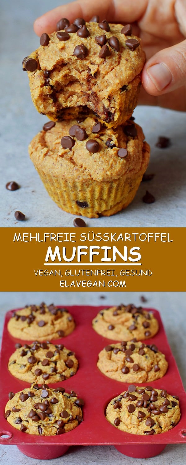 mehlfreie süßkartoffel muffins vegan glutenfrei gesund einfaches rezept