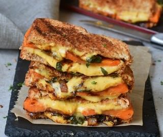Gesundes veganes grilled cheese Sandwich Rezept