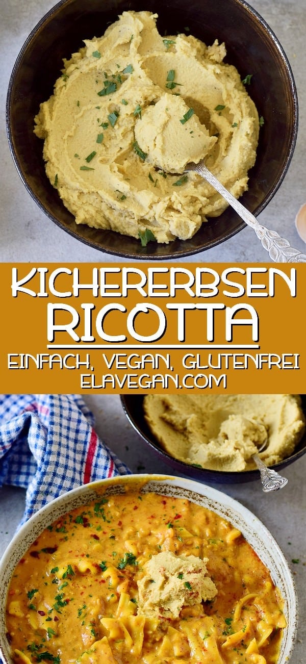 pinterest collage veganer Kichererbsen Ricotta