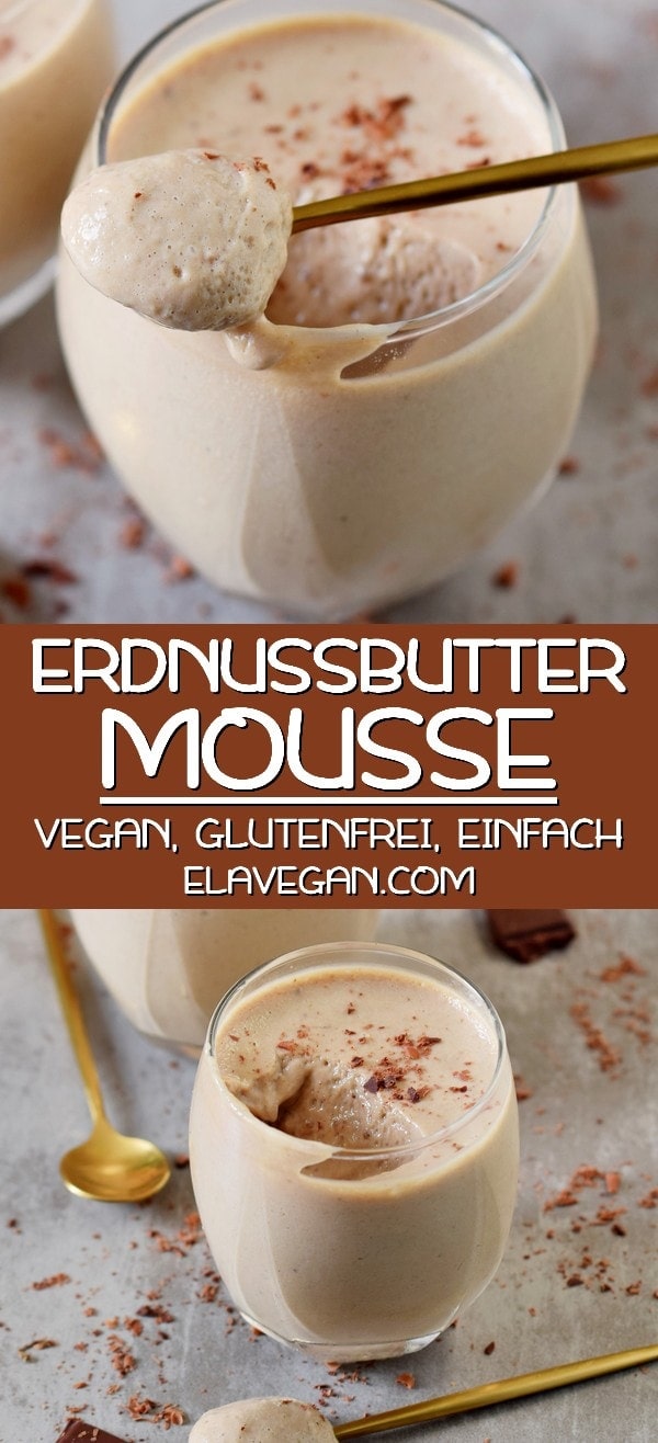Pinterest Collage über Erdnussbutter Mousse
