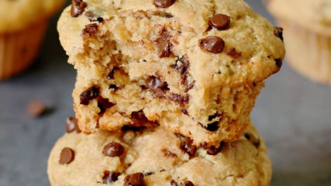 Vegane Bananen Muffins mit Schokodrops