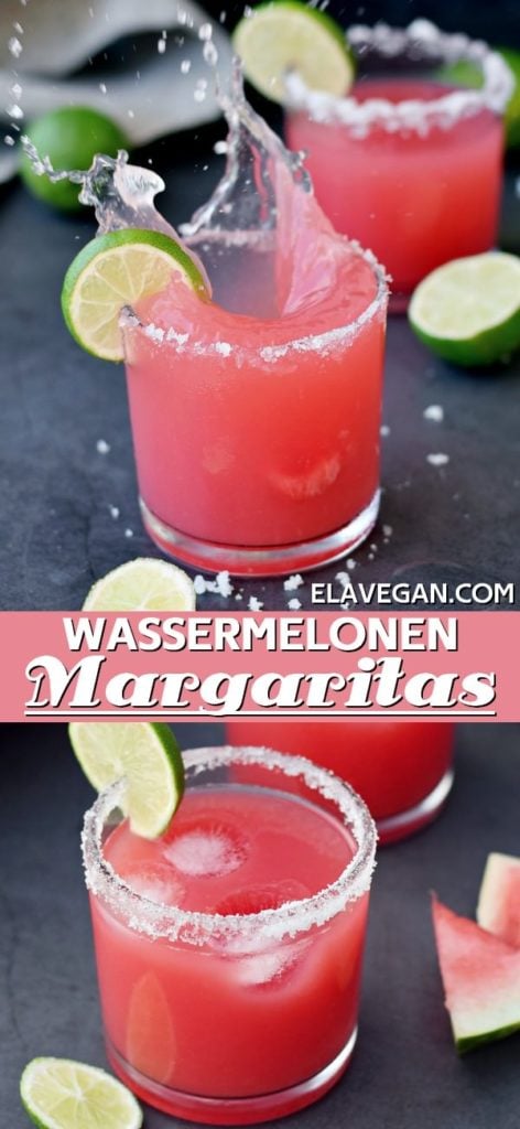 Pinterest Collage Margarita Cocktail mit Wassermelone und Limette