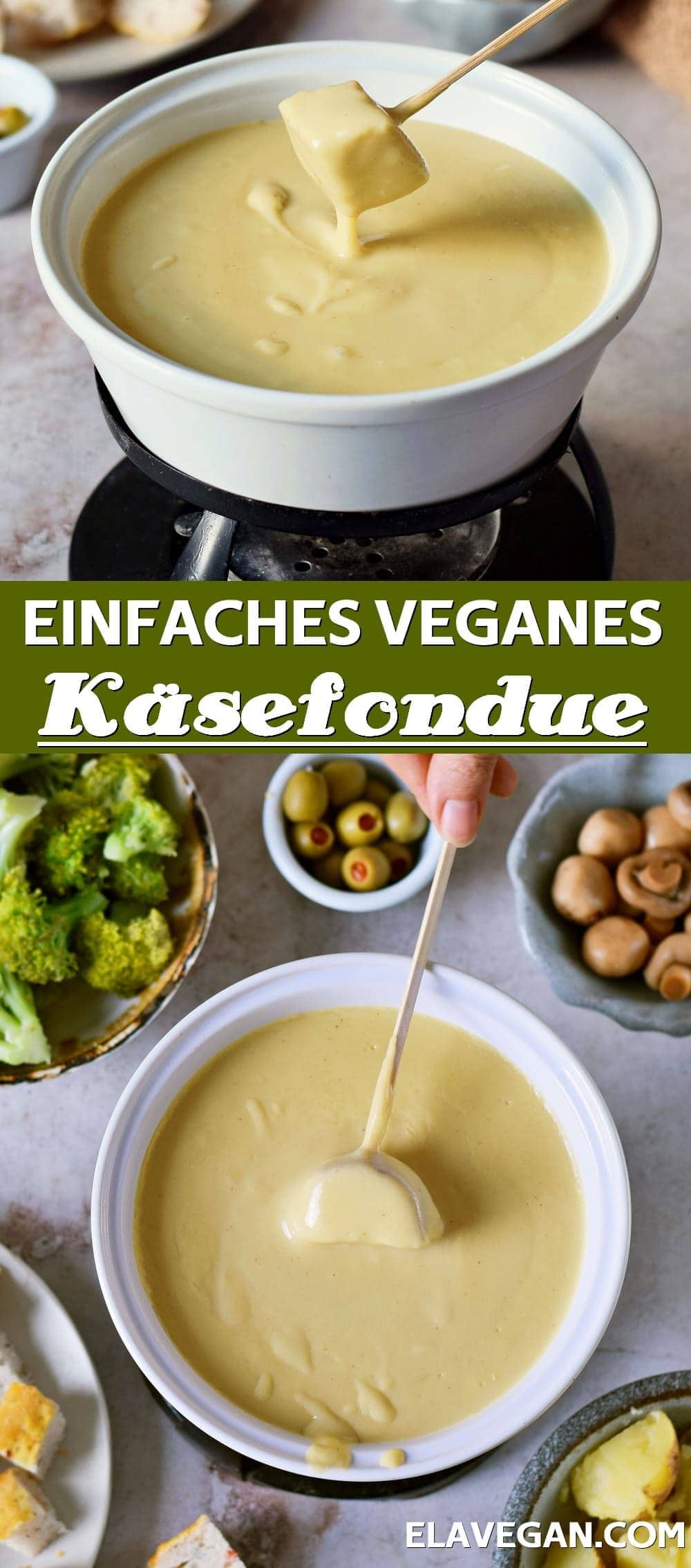 Pinterest Collage veganes Käsefondue
