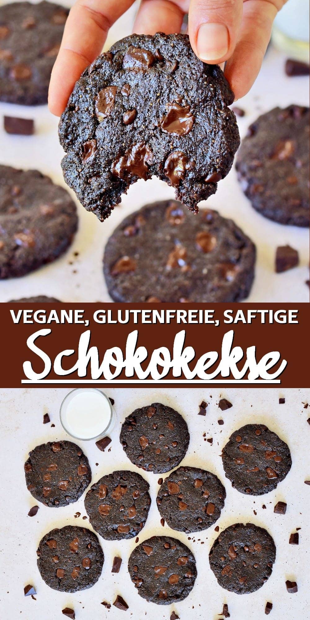 Pinterest Collage vegane glutenfreie saftige Schokokekse