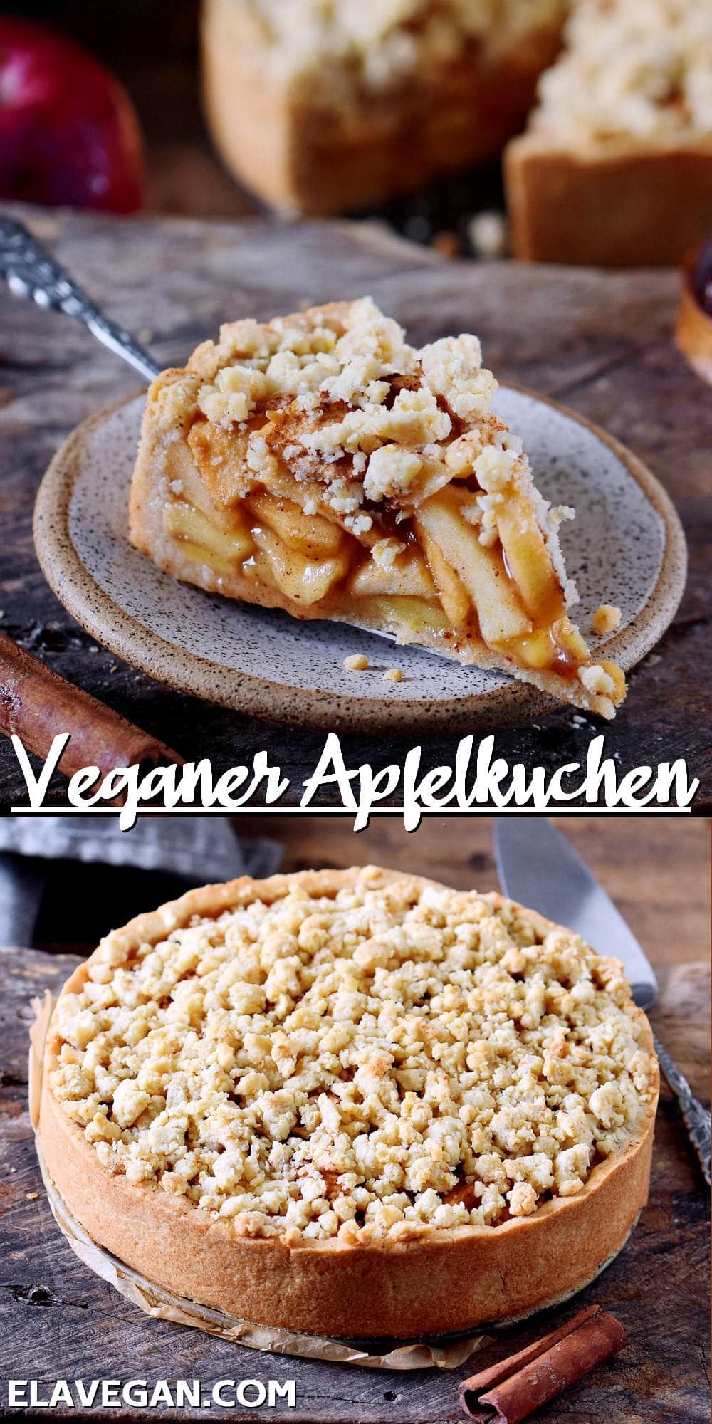 Pinterest Collage Veganer Apfelkuchen