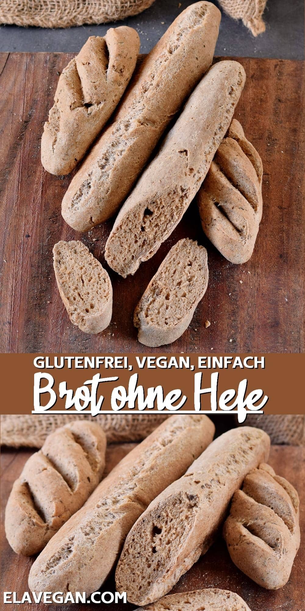 Pinterest Collage glutenfrei vegan einfach Brot ohne Hefe