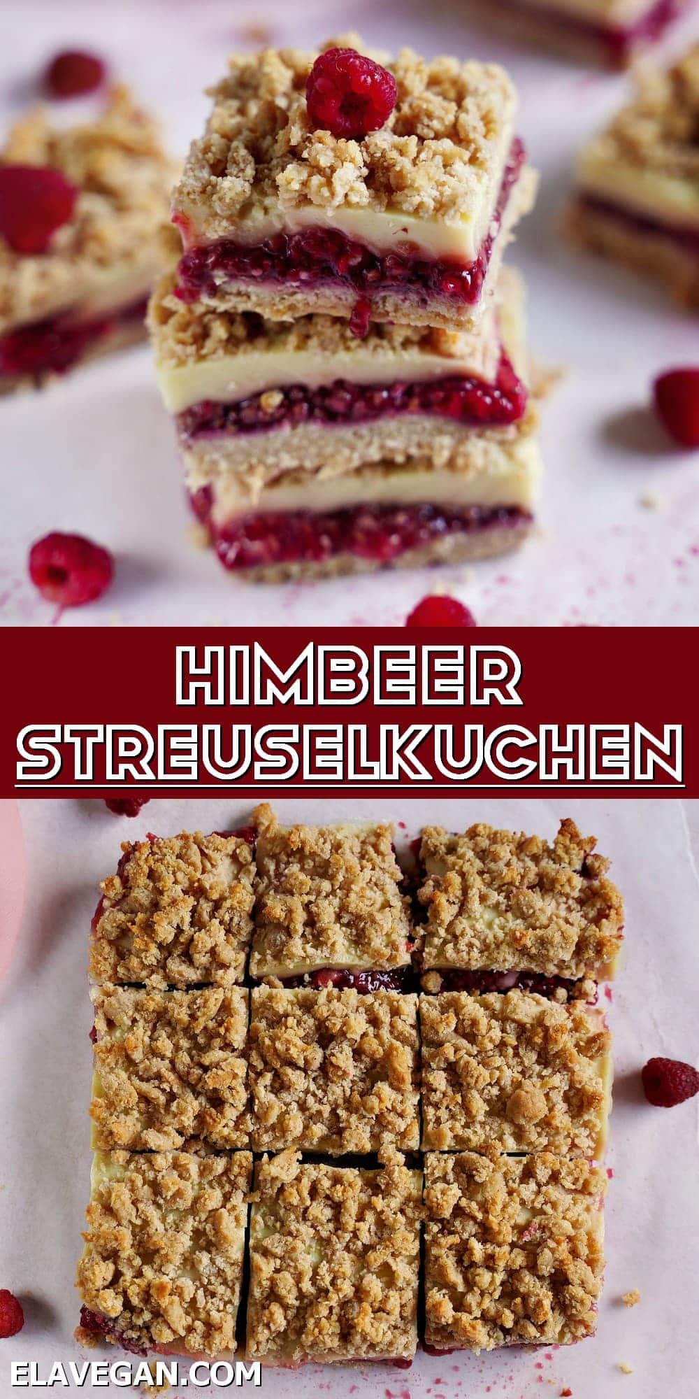 Pinterest Collage Himbeer-Streuselkuchen