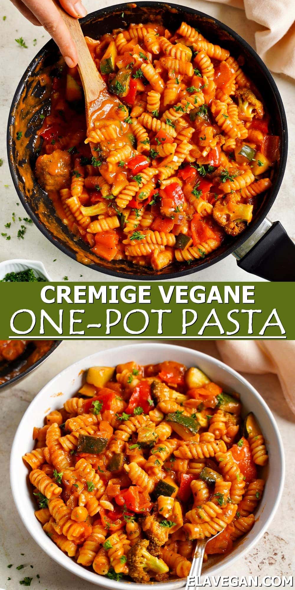 Pinterest Collage cremige vegane One-Pot Pasta