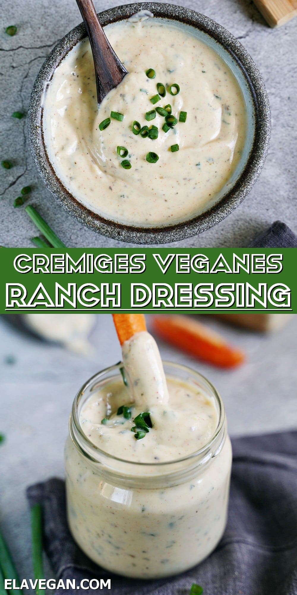 Pinterest Collage cremiges veganes Ranch Dressing
