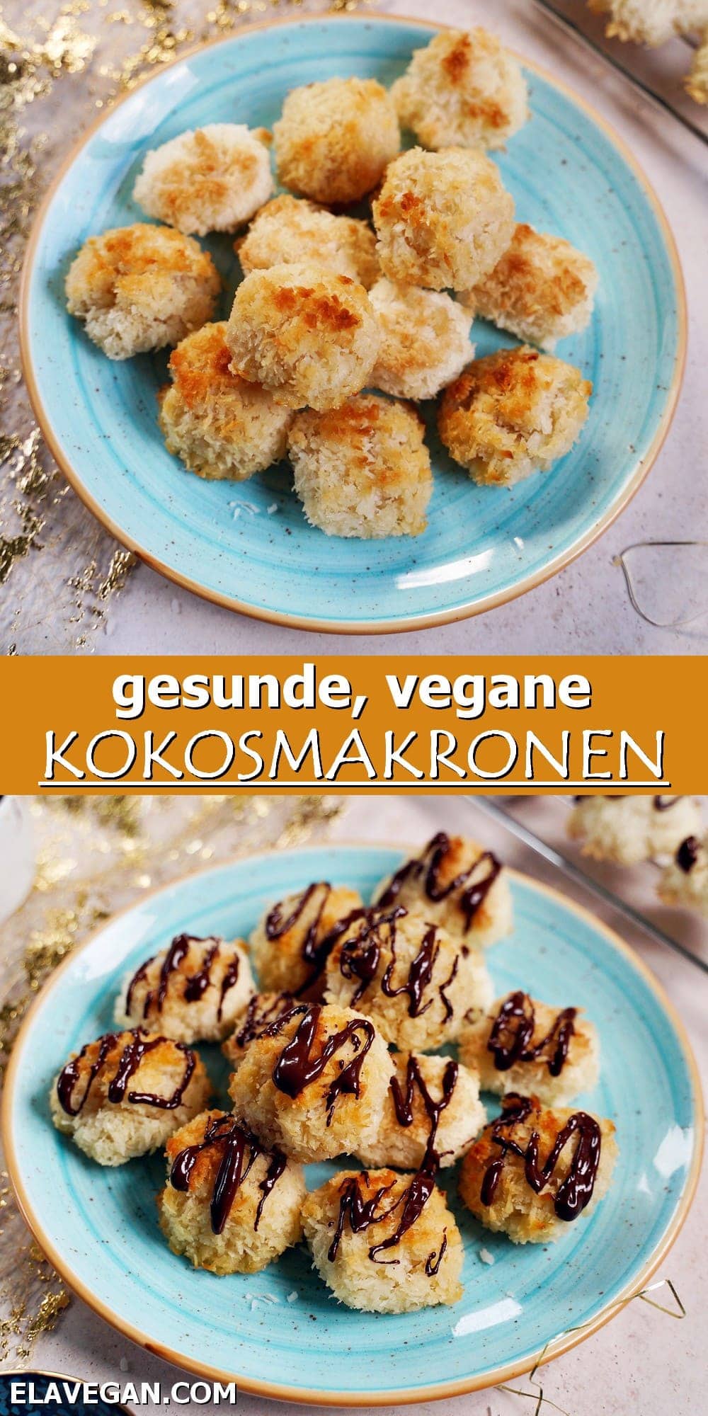 Pinterest Collage gesunde vegane Kokosmakronen