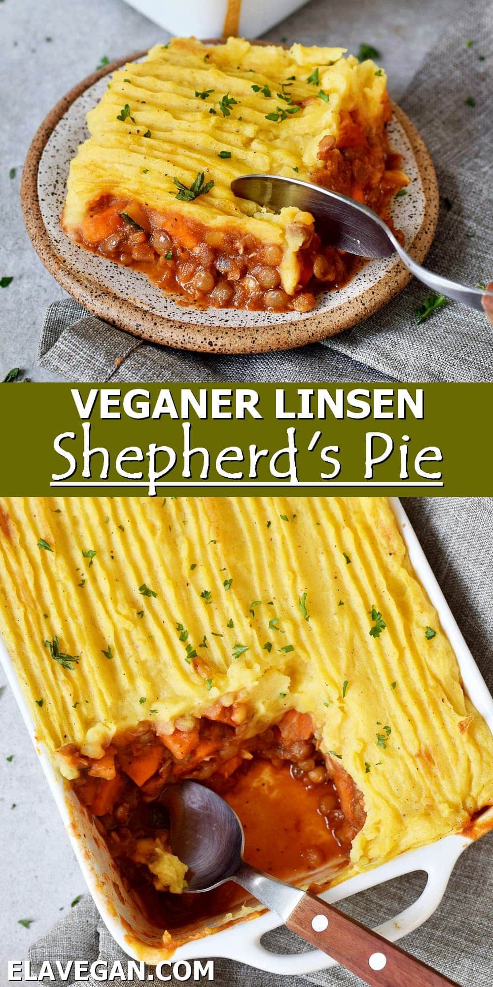 Pinterest Collage veganer Linsen Shepherd's Pie