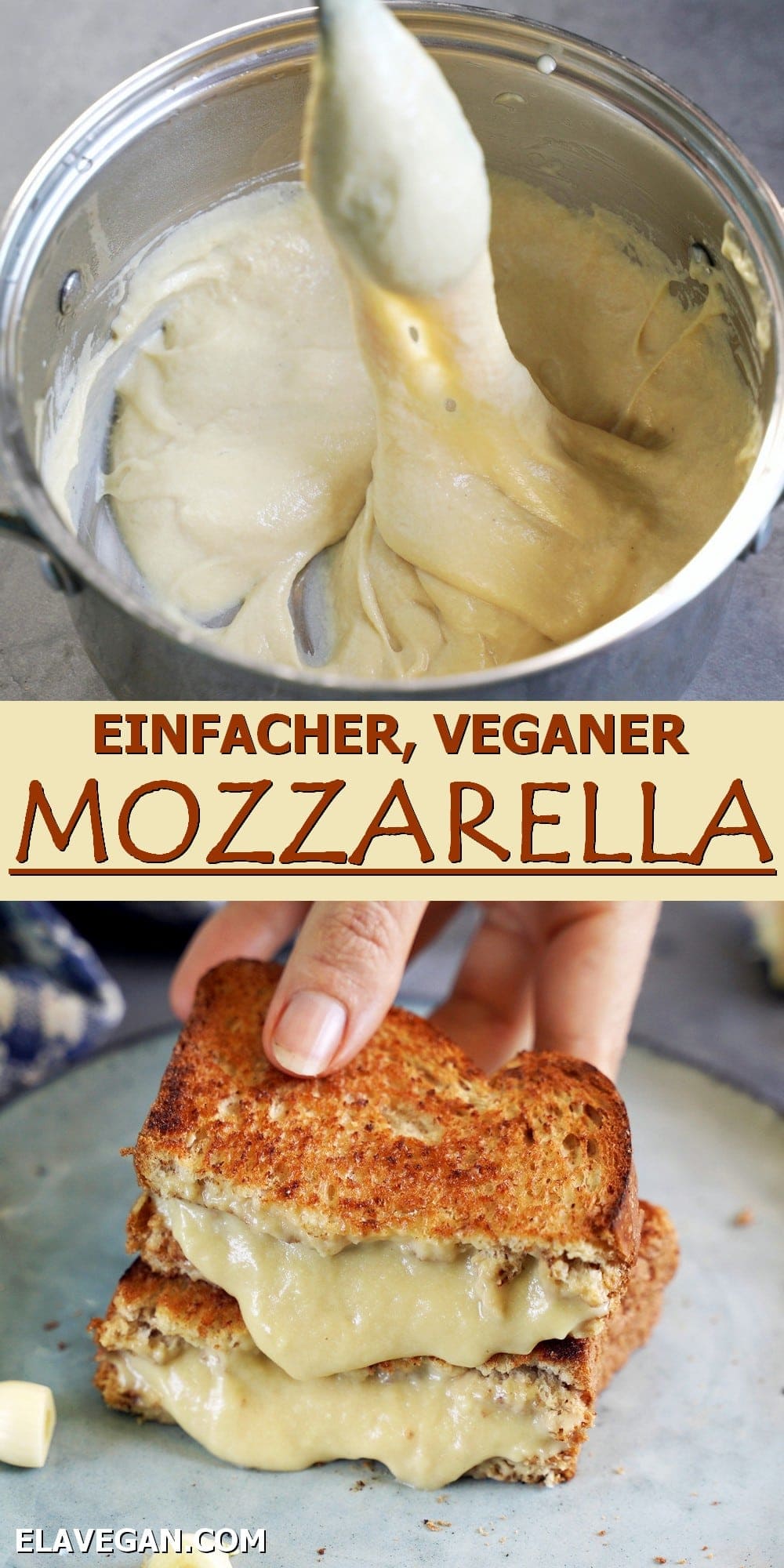 Pinterest Collage einfacher veganer Mozzarella
