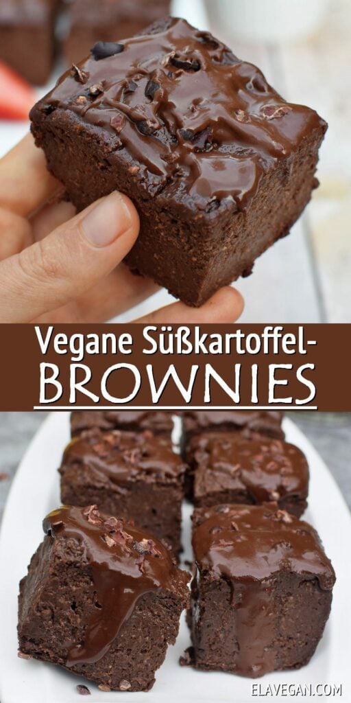 Pinterest Collage vegane Süßkartoffel-Brownies