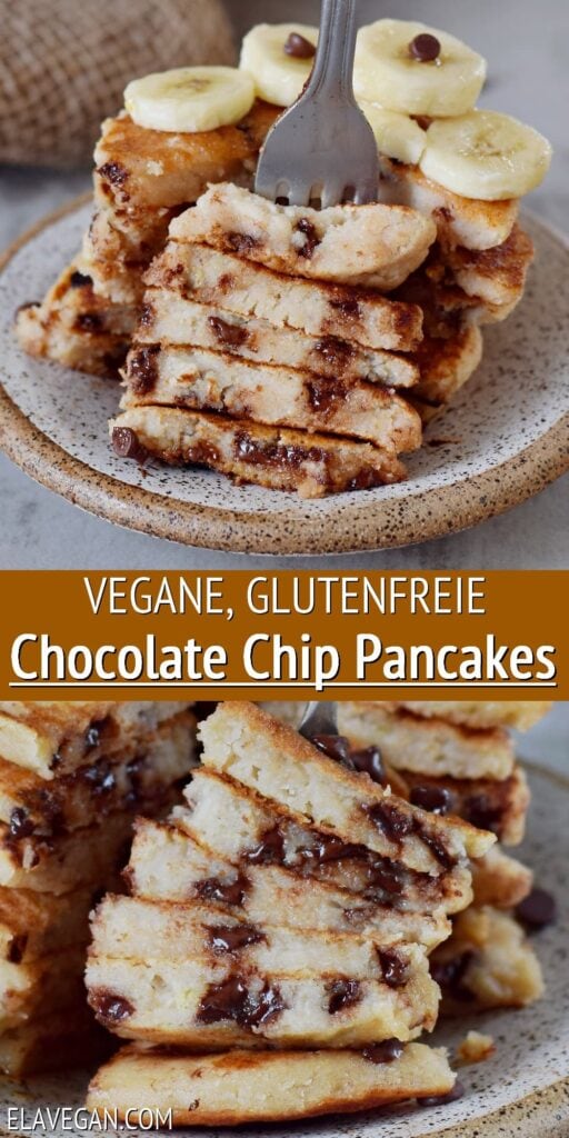 Pinterest Collage vegane glutenfreie chocolate chip pancakes
