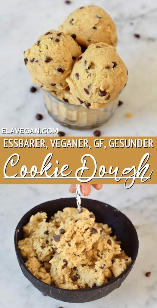 Pinterest Collage essbarer, veganer, gf, gesunder Cookie Dough