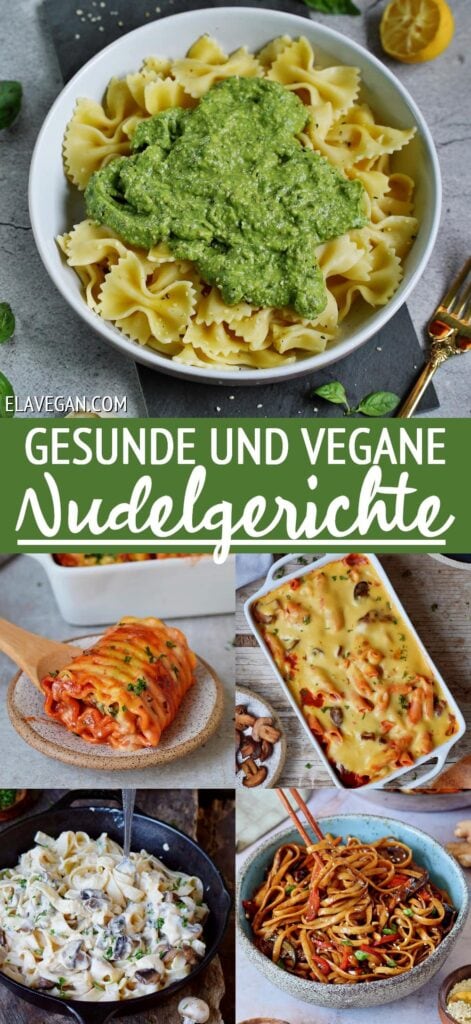 Pinterest Collage gesunde und vegane Nudelgerichte