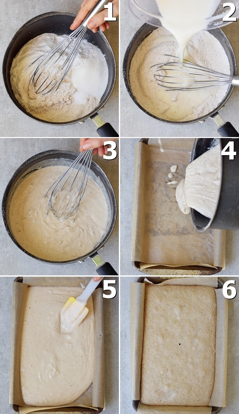 Zubereitung von Blechkuchen in 6 Schritten