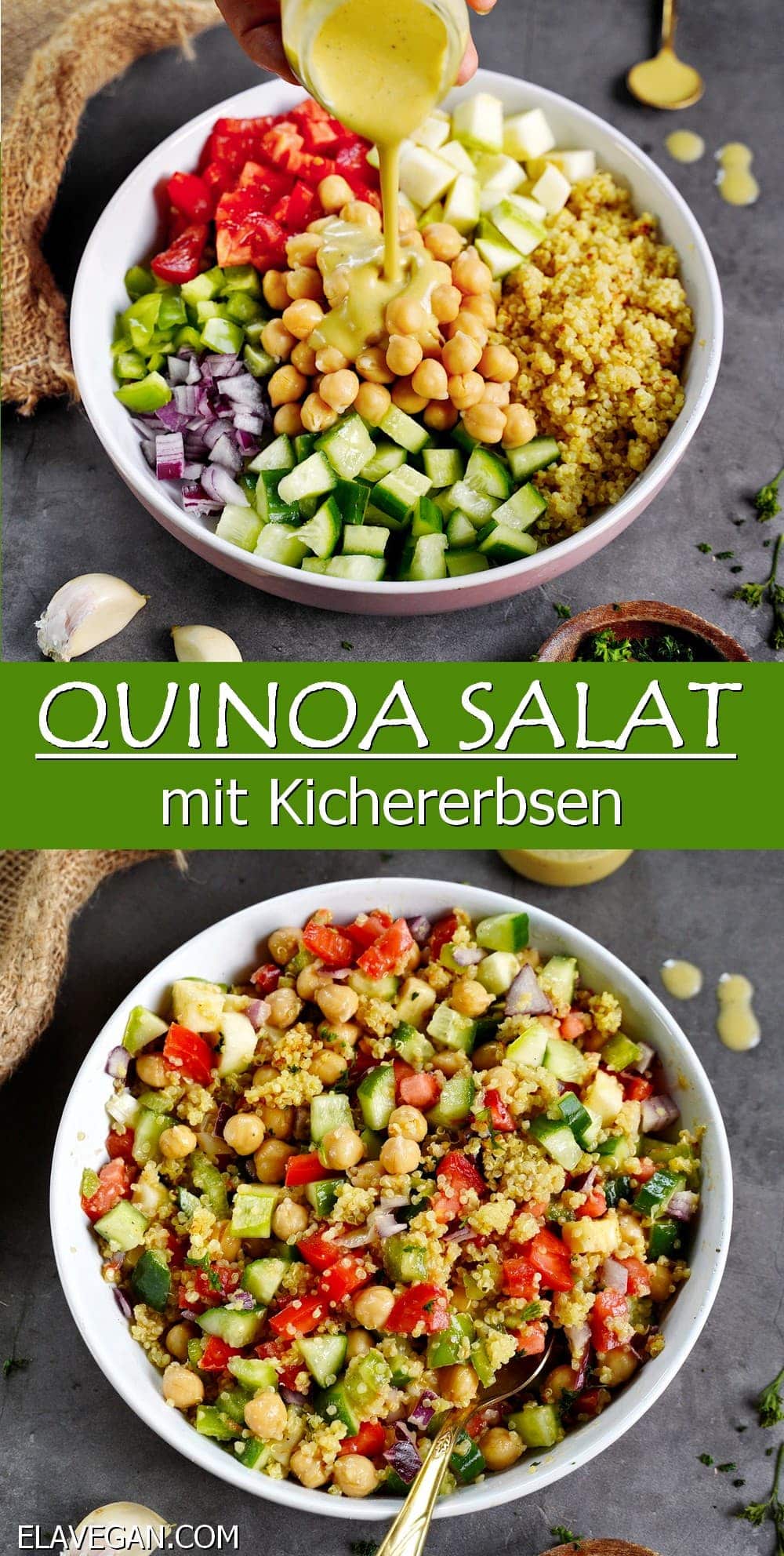 Pinterest Collage Quinoa Salat mit Kichererbsen
