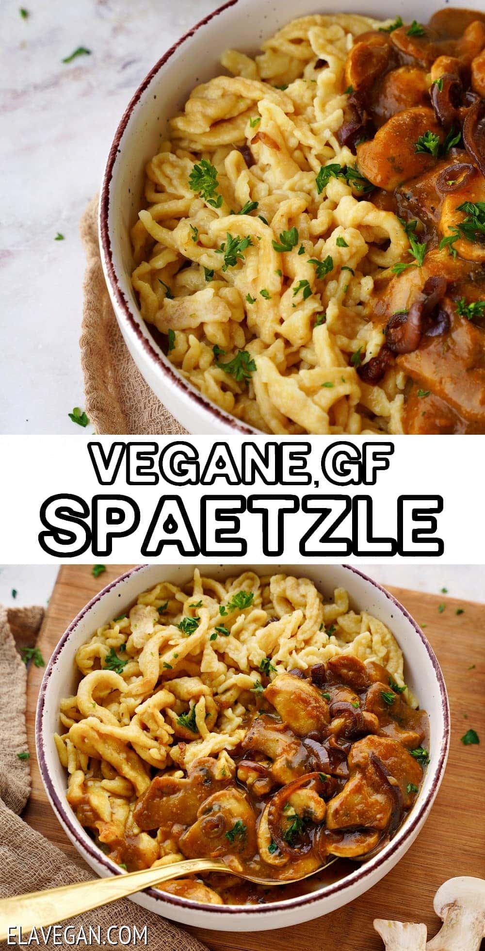 Pinterest Collage vegane, glutenfreie Spaetzle