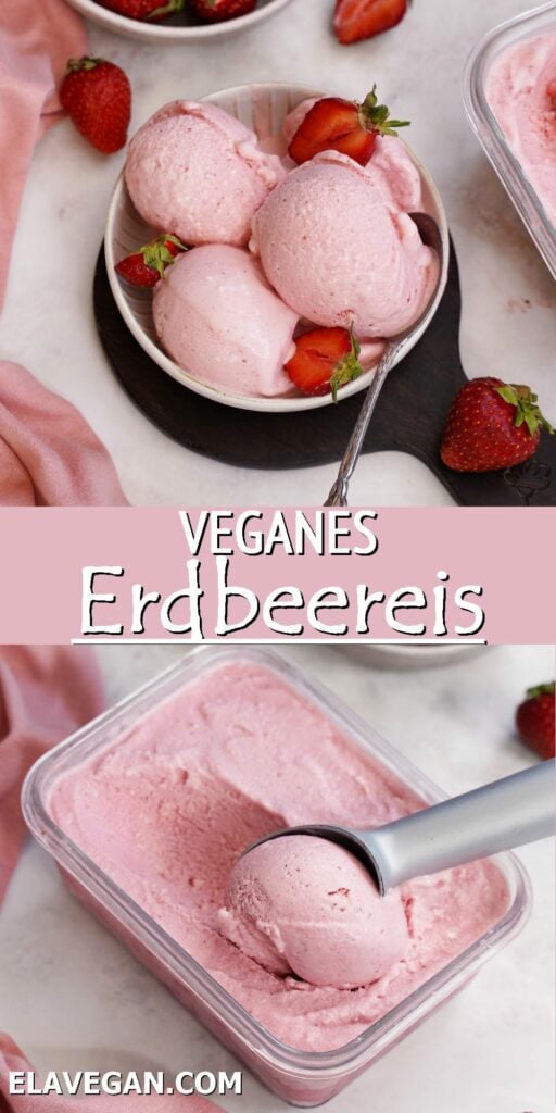 Pinterest Collage veganes Erdbeereis