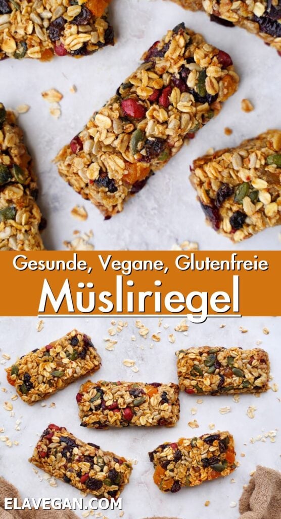 Pinterest Collage gesunde vegane glutenfreie Müsliriegel
