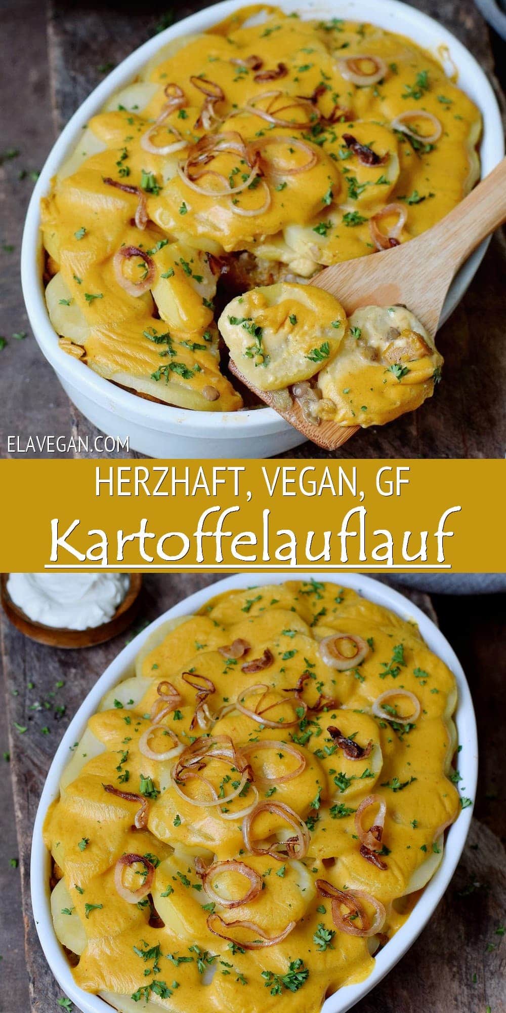 Pinterest collage herzhaft vegan glutenfrei Kartoffelauflauf