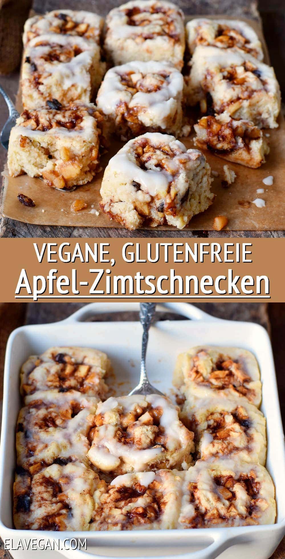 Pinterest collage vegane, glutenfreie Apfel-Zimtschnecken