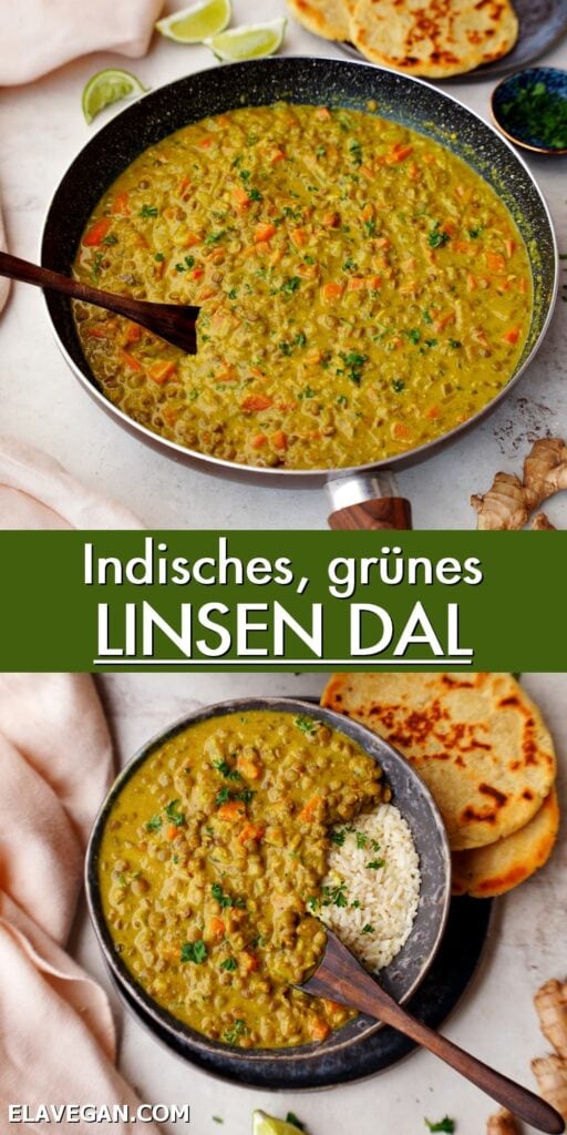 Pinterest Collage Indisches grünes Linsen Dal
