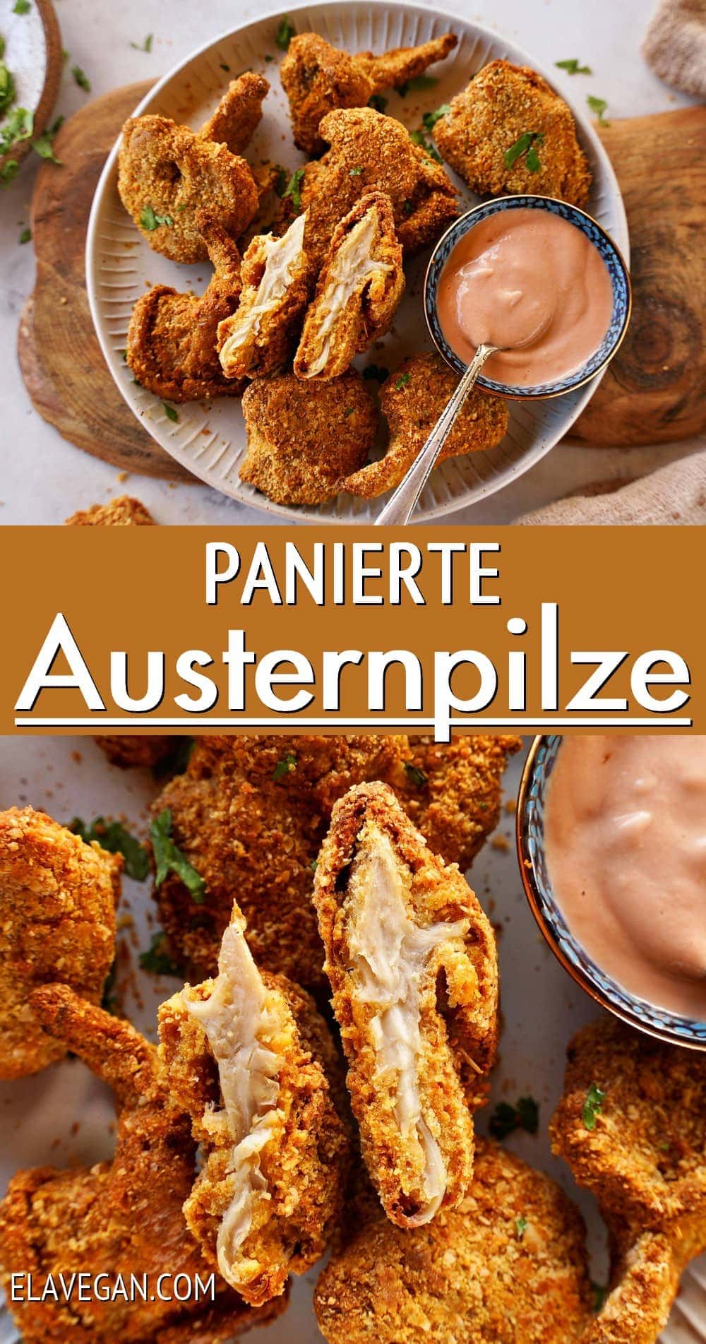 Pinterest Collage panierte Austernpilze