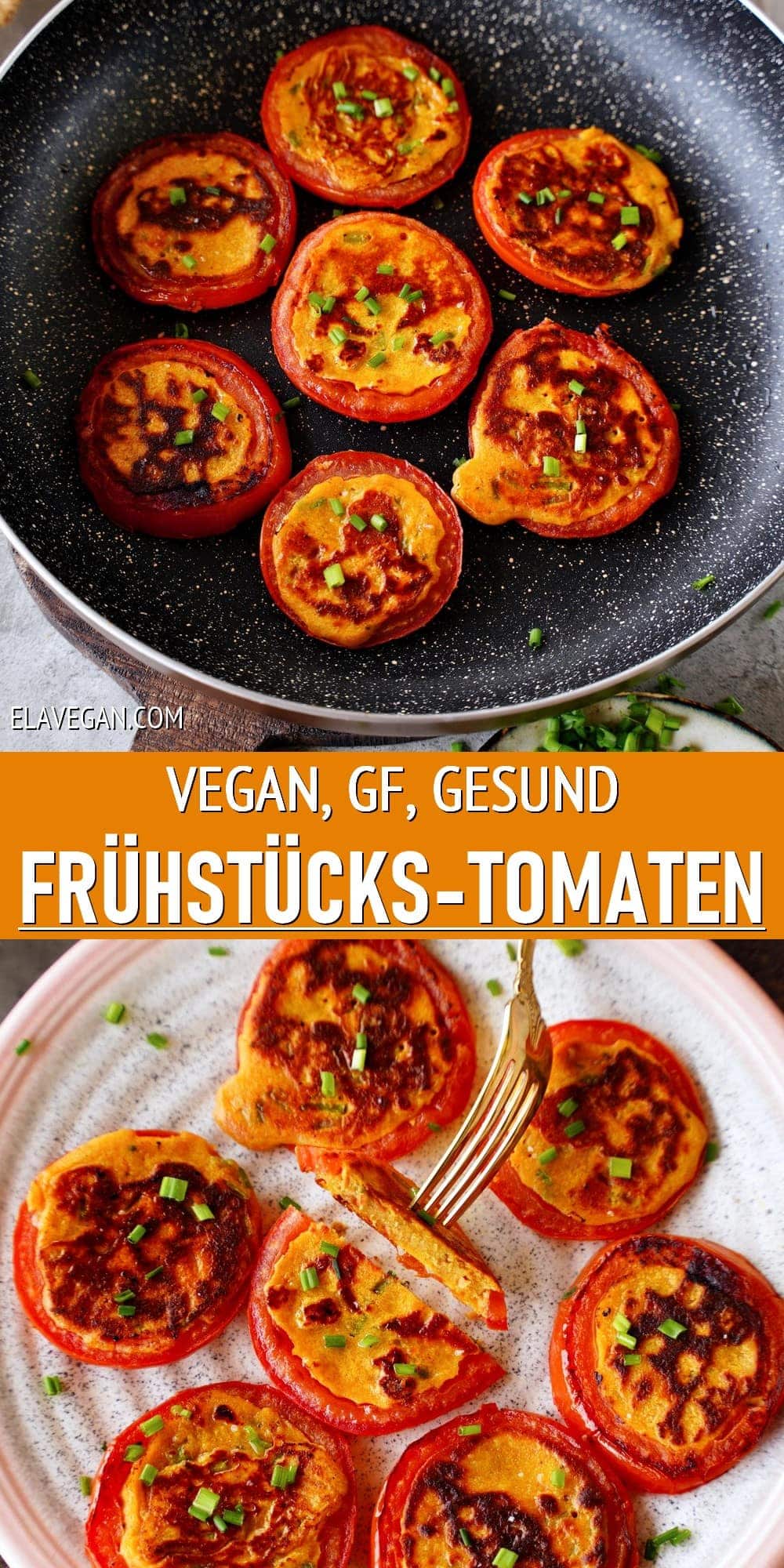 Pinterest Bild Vegan, GF, gesund Frühstücks-Tomaten