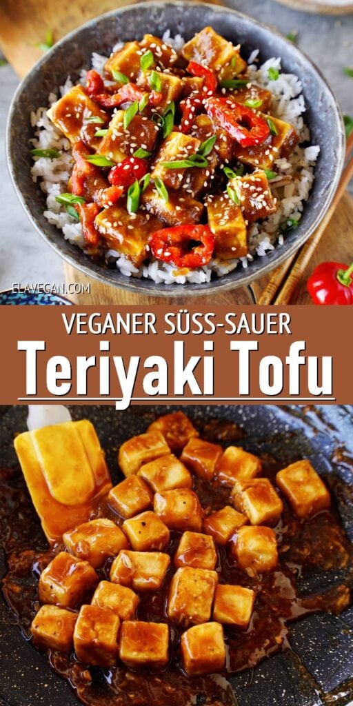 Pinterest Collage veganer süß-sauer Teriyaki Tofu