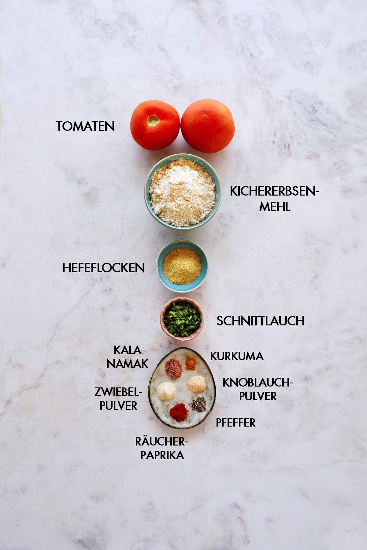 Zutaten für Frühstücks-Tomaten