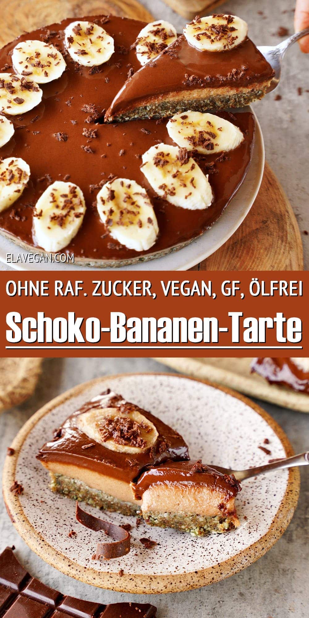 Pinterest Collage Bananen-Schoko-Tarte