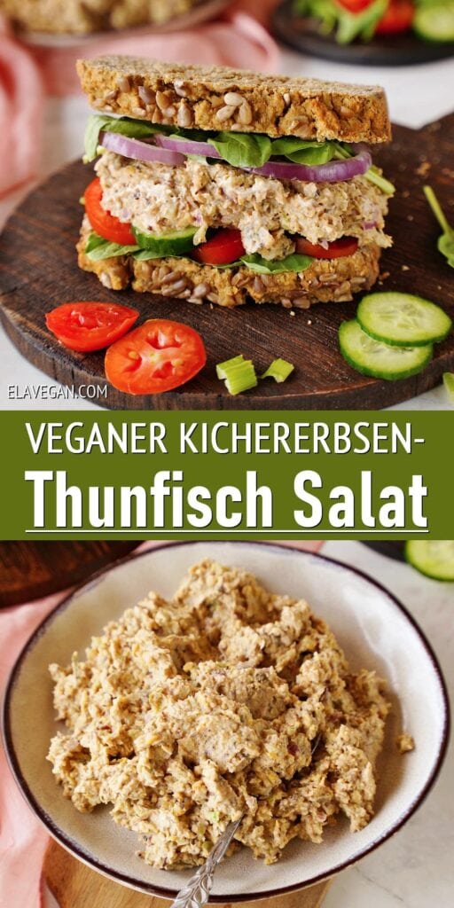 Pinterest Collage veganer Kichererbsen-Thunfisch-Salat
