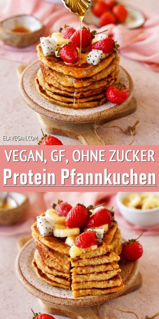 Pinterest Collage Vegan, GF, ohne Zucker Protein Pfannkuchen