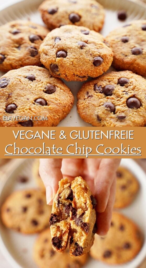 Pinterest Collage vegane und glutenfreie Chocolate Chip Cookies