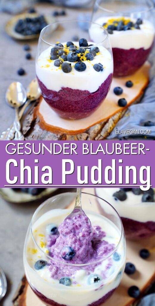 Pinterest Collage gesunder Blaubeer-Chia-Pudding