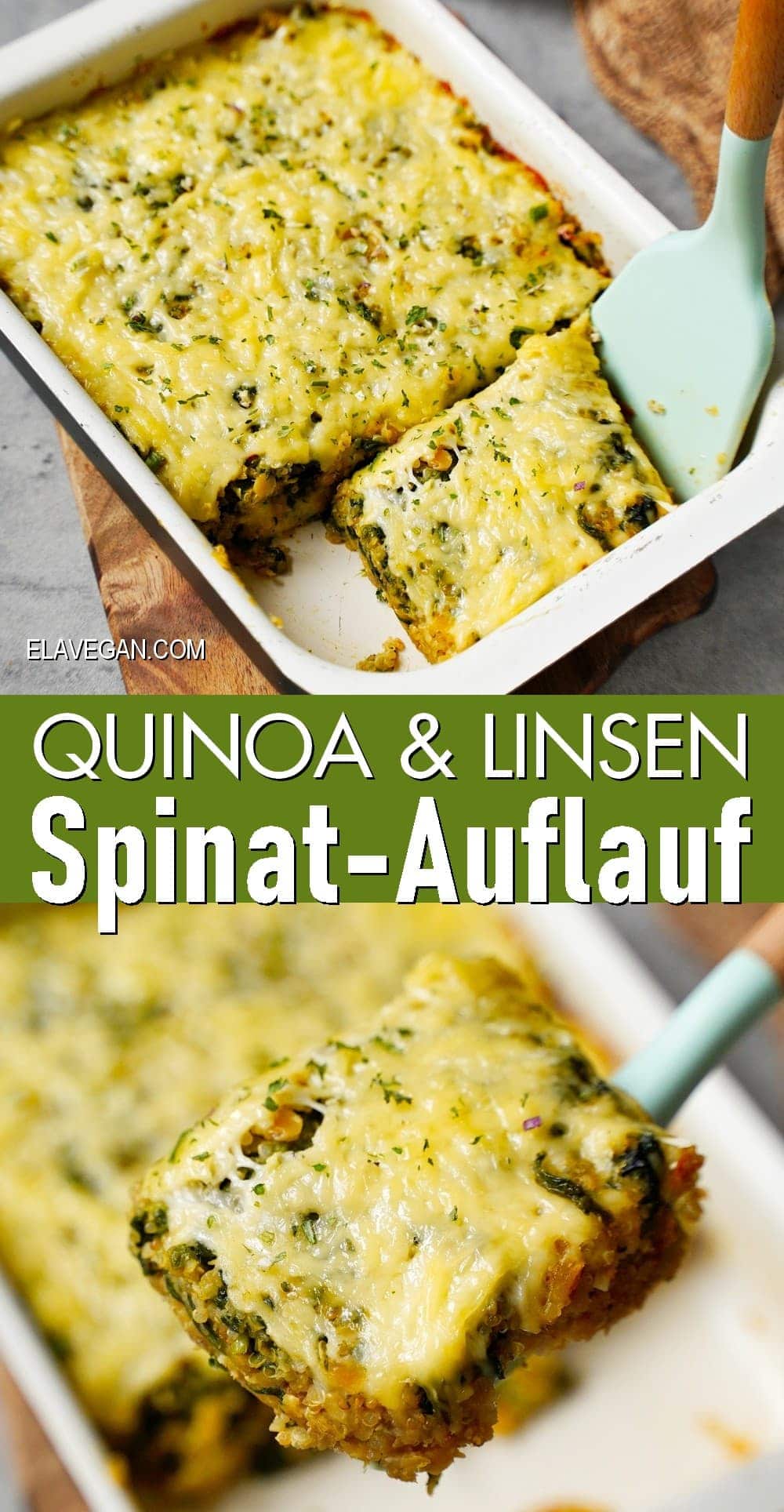 Pinterest Collage Quinoa und Linsen Spinat-Auflauf
