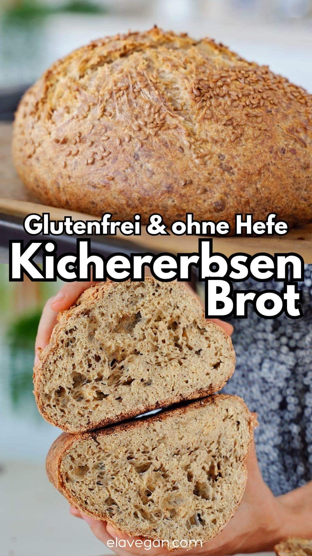 Pinterest Collage glutenfrei und ohne Hefe Brot aus Kichererbsenmehl