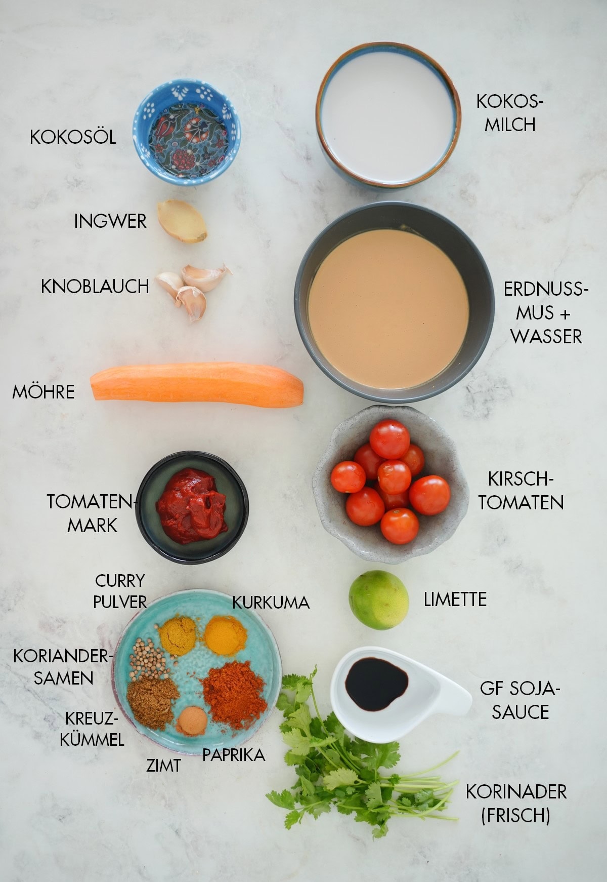 Zutaten Erdnusscurry