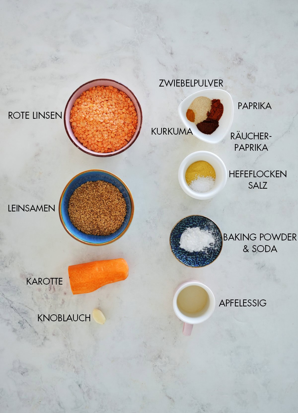Zutaten Rote Linsenmuffins