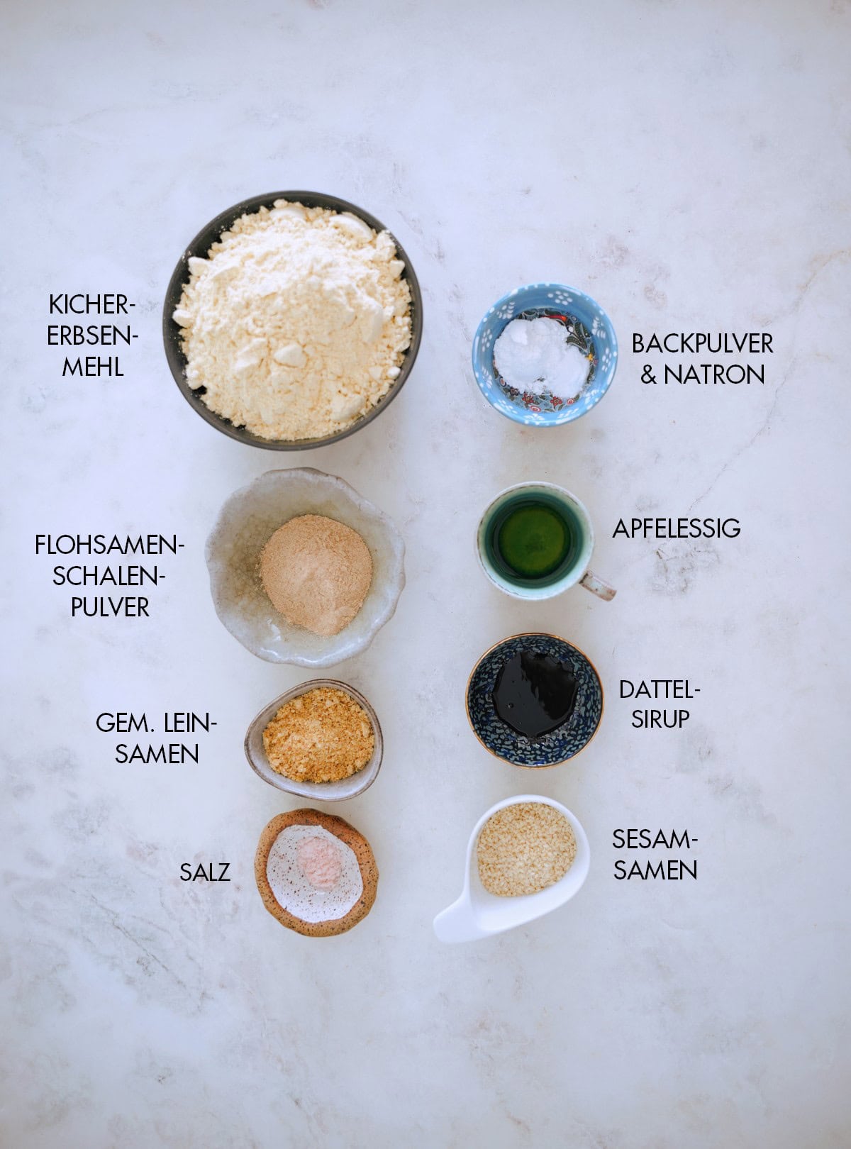 Zutaten glutenfreie Burgerbrötchen