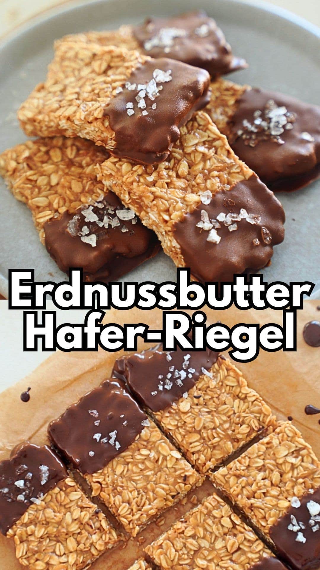 Erdnussbutter Hafer-Riegel Collage.