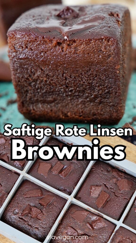 Pinterest Collage saftige Rote Linsen Brownies