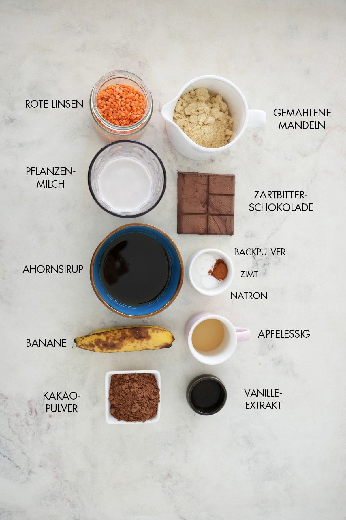 Zutaten Rote-Linsen-Brownies