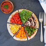 Sweet potato pizza crust with vegetables