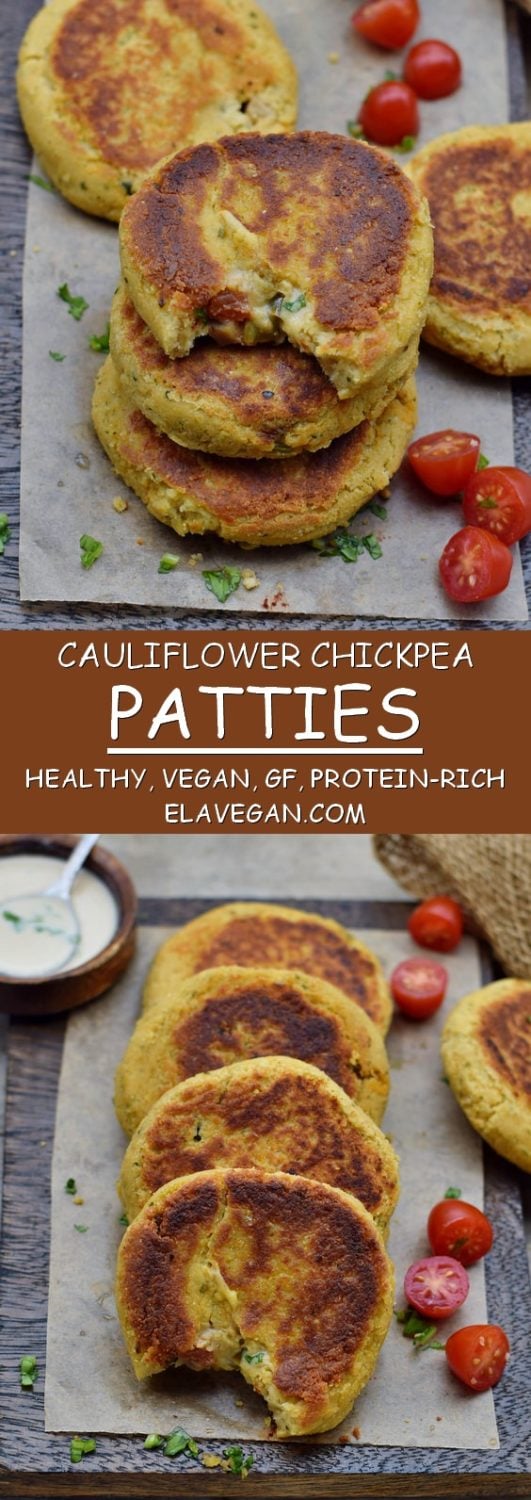 chickpea cauliflower patties recipe vegan gluten-free